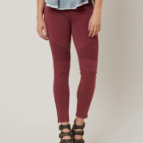 Beulah Moto Zipper Legging Jegging Burgundy NEW - Picture 1 of 6